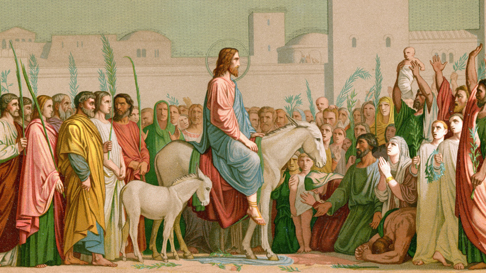 Ježis vstupuje slávnostne do Jeruzalemu